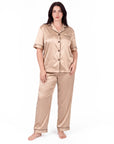 Sleepwear Set for Plus Size Women – Fashionable Tops and Long Pants Homewear