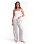 Women's Satin Wide-Leg Pants – Elastic High Waist with Draped Silhouette