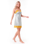 Silk Nightgown – Elegant Lace Trim & Spaghetti Straps for Luxurious Sleep