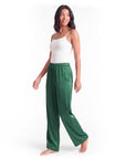 Women's Satin Wide-Leg Pants – Elastic High Waist with Draped Silhouette