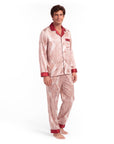 Men’s Silk-Like Pajama Set – Luxurious Paisley Pattern Sleepwear