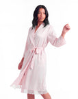 New Summer Thin Solid Color Stitching Lace Long Nightgown Robe – Luxury and Noble Home Clothes for Relaxation