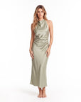 Elegant Sleeveless Midi Dress for Women – Chic Summer Fashion in Solid Color