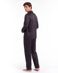 Men’s Long-Sleeve Pajama Set – Two-Piece Plaid Loungewear