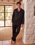 Men’s Long-Sleeve Pajama Set – Two-Piece Plaid Loungewear