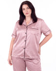 Sleepwear Set for Plus Size Women – Fashionable Tops and Long Pants Homewear