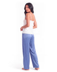 Women's Satin Wide-Leg Pants – Elastic High Waist with Draped Silhouette