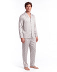 Men’s Long-Sleeve Pajama Set – Two-Piece Plaid Loungewear