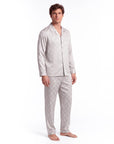 Men’s Long-Sleeve Pajama Set – Two-Piece Plaid Loungewear