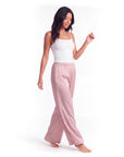 Women's Satin Wide-Leg Pants – Elastic High Waist with Draped Silhouette