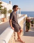 Men’s Pajama Set – Short Sleeve Loose Fit Sleepwear & Homewear Suit