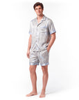 Men’s Silk-Like Pajama Set – Luxurious Paisley Pattern Sleepwear