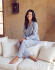 Women’s Pajama Set – Long Sleeve and Full-Length Trousers with Turn-Down Collar