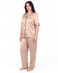 Sleepwear Set for Plus Size Women – Fashionable Tops and Long Pants Homewear