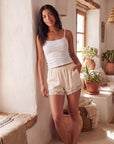 Women's Satin Lace Shorts – Relaxed Fit with Elastic Waist