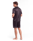 Men’s Silk Short Sleeve Set – Suit Collar Loungewear Set