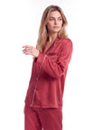 Silk Pajama Set for Women – Soft, Breathable, Luxury Sleepwear with Long Sleeves & Pants