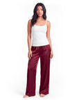 Women's Satin Wide-Leg Pants – Elastic High Waist with Draped Silhouette