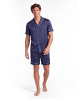 Men’s Pajama Set – Short Sleeve Loose Fit Sleepwear & Homewear Suit