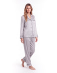 Silk Pajama Set for Women – Soft, Breathable, Luxury Sleepwear with Long Sleeves & Pants