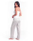 Women's Satin Wide-Leg Pants – Elastic High Waist with Draped Silhouette