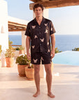 Men’s Pajama Set – Short Sleeve Loose Fit Sleepwear & Homewear Suit