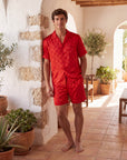 Men’s Long-Sleeve Pajama Set – Two-Piece Plaid Loungewear