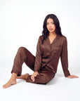 Silk Long Sleeve Pajama Set for Women – Elegant Sleepwear - Silken & Dreams