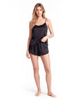Women's Chiffon Pajamas – Sexy Sleeveless Two-Piece Set with Shorts for Summer Home Wear