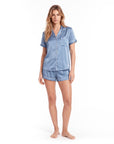 Women's Short-Sleeved Pajama Set with Shorts – Comfortable Home Wear for Relaxation