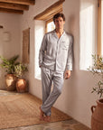 Men’s Pajama Set – Lightweight Long Sleeve Lounge & Sleepwear for Home Comfort