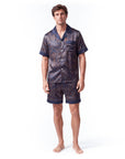 Men’s Silk-Like Pajama Set – Luxurious Paisley Pattern Sleepwear