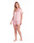 Women's Short-Sleeved Pajama Set with Shorts – Comfortable Home Wear for Relaxation
