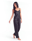 Women's Pajama Set – V-Neck Halter Top with Wide-Leg Pants