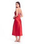 Arabella Silk Maxi Nightgown – Elegant Lace Trim Sleepwear for Women