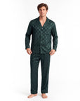 Men’s Long-Sleeve Pajama Set – Two-Piece Plaid Loungewear