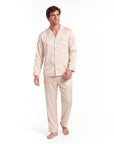 Men’s Long-Sleeve Pajama Set – Two-Piece Plaid Loungewear