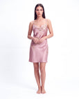 Women’s Puff-Sleeve Halter Neck Dress – Printed Casual Nightgown