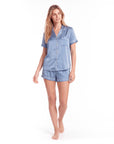 Women's Short-Sleeved Pajama Set with Shorts – Comfortable Home Wear for Relaxation
