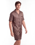 Men’s Pajama Set – Short Sleeve Loose Fit Sleepwear & Homewear Suit