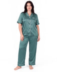 Sleepwear Set for Plus Size Women – Fashionable Tops and Long Pants Homewear