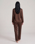 100% Mulberry Silk Long Sleeve Pajama Set for Women – Elegant Sleepwear - Silken & Dreams