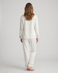 100% Mulberry Silk Pajama Set – Long Sleeve Peter Pan Collar Top & Relaxed Pants