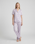 100% Mulberry Silk Pajama Set – Short Sleeve Button Top & Long Pants
