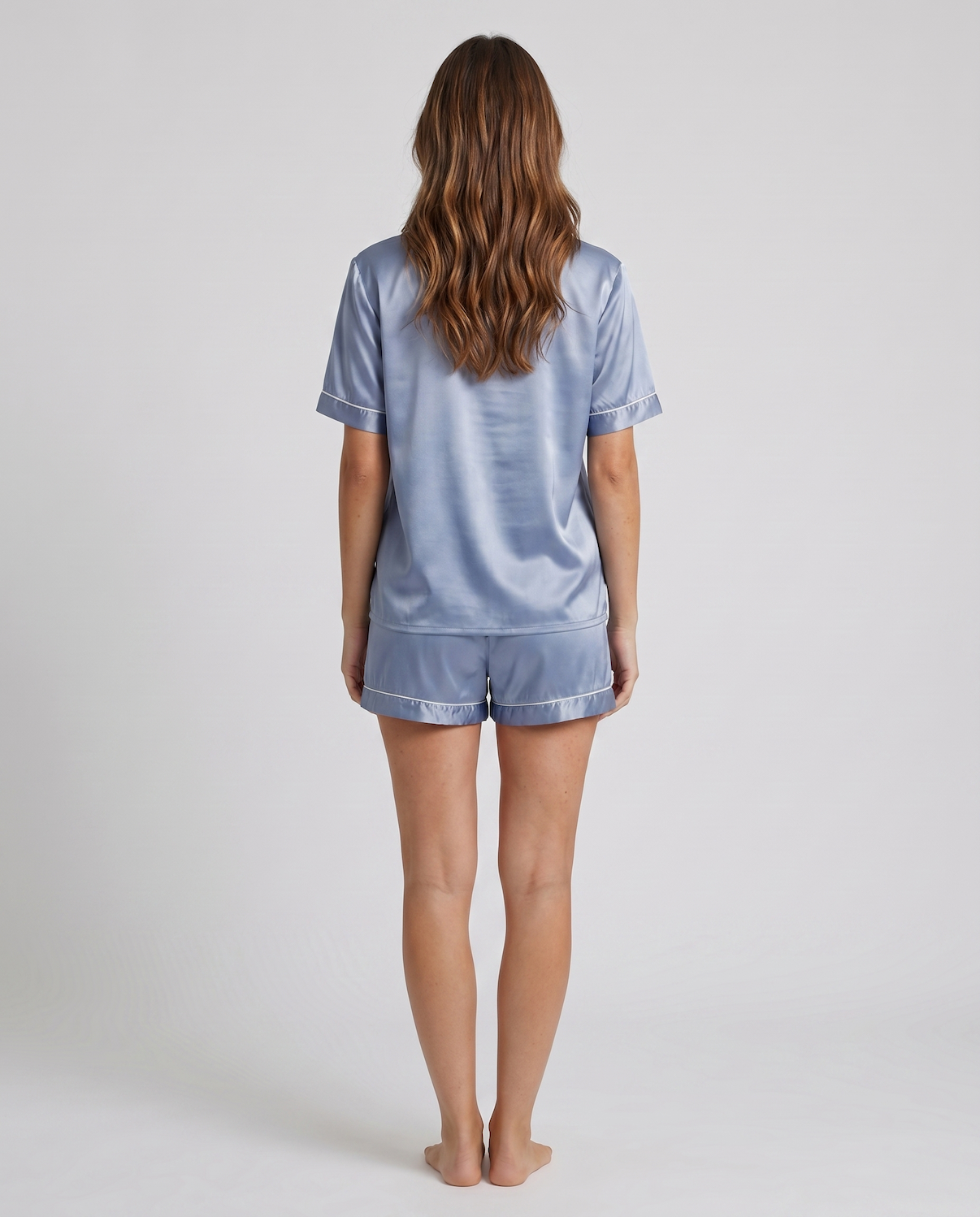 100% Mulberry Silk Pajama Set – Short-Sleeved Sleepwear for Women