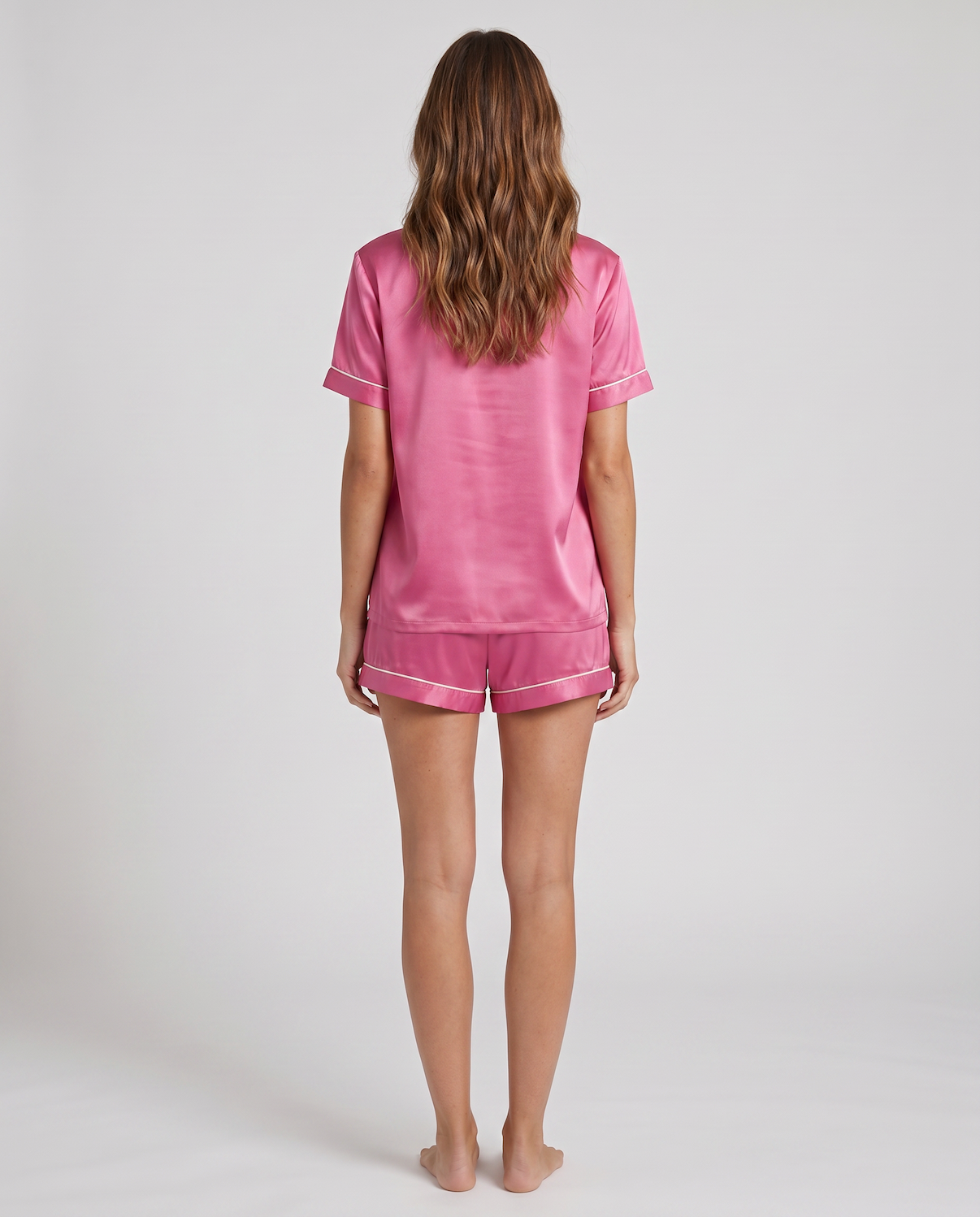 100% Mulberry Silk Pajama Set – Short-Sleeved Sleepwear for Women