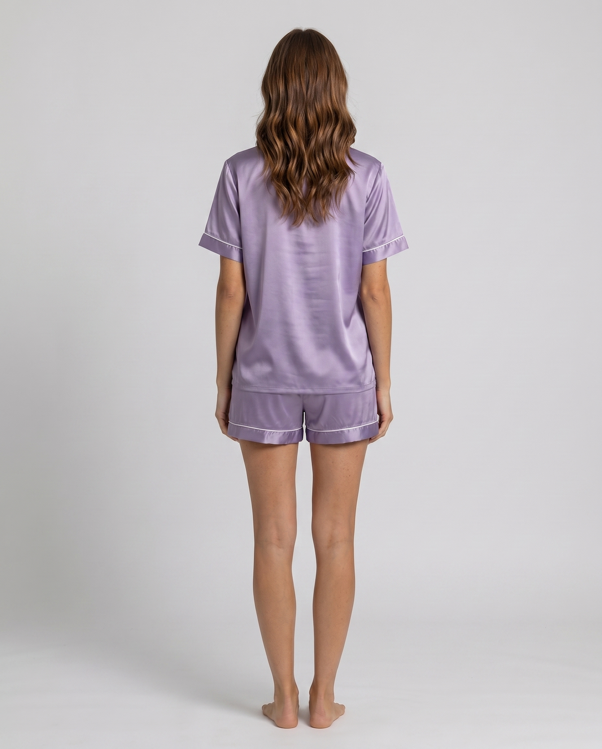 100% Mulberry Silk Pajama Set – Short-Sleeved Sleepwear for Women