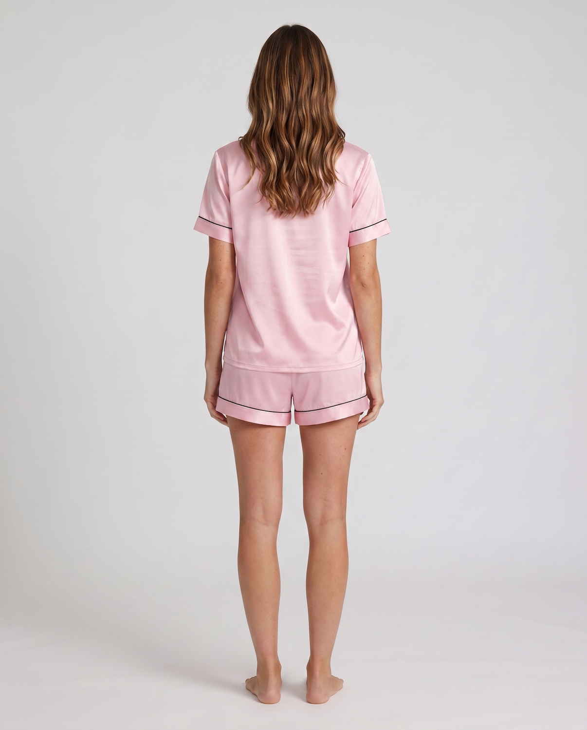 100% Mulberry Silk Pajama Set – Short-Sleeved Sleepwear for Women