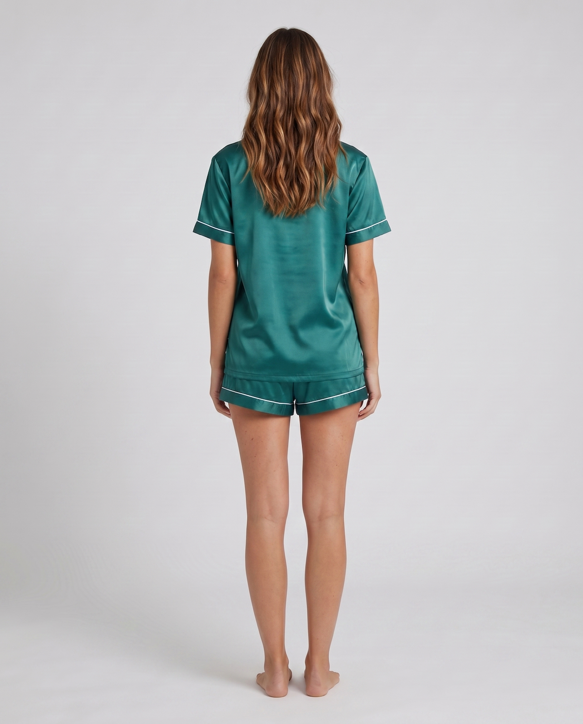 100% Mulberry Silk Pajama Set – Short-Sleeved Sleepwear for Women