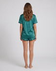 100% Mulberry Silk Pajama Set – Short-Sleeved Sleepwear for Women